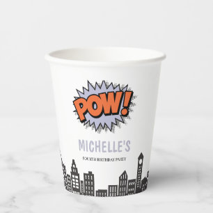Fun Comics Book Superhero Birthday Paper Cups