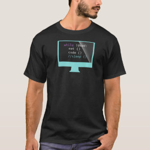 Fun Computer Science Python Programmer Eat Code Sl T-Shirt