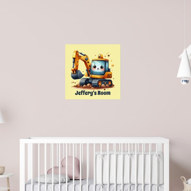 Fun construction lovers nursery add name poster (Nursery 2)