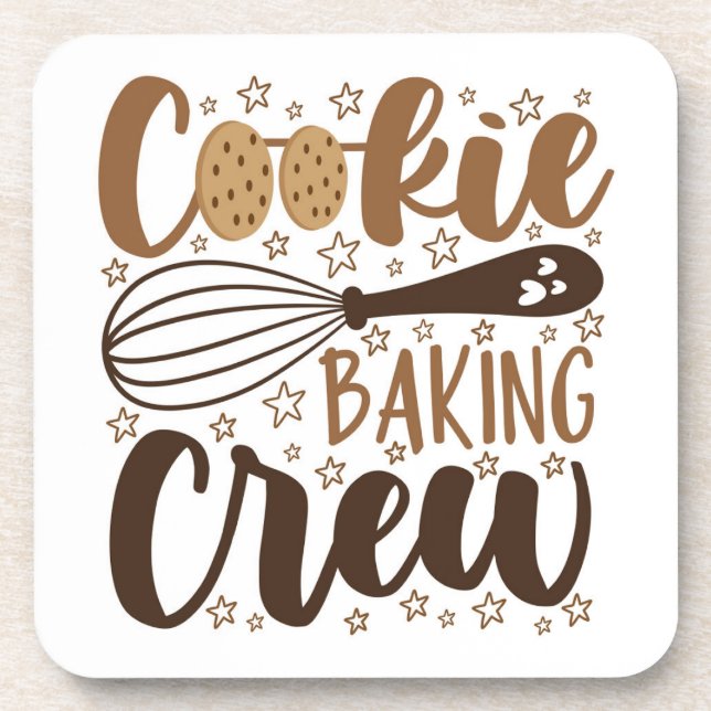 Fun Cookie Baking Crew Design Coaster (Front)