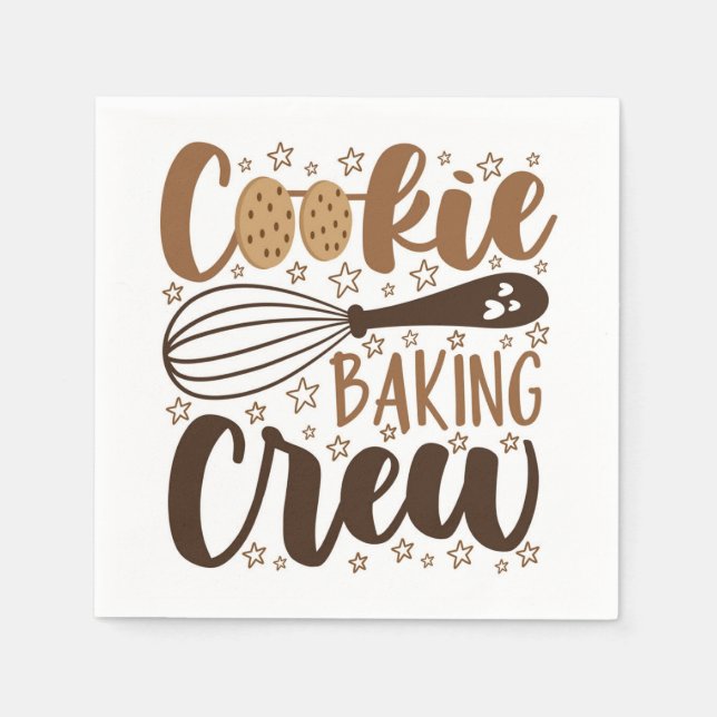 Fun Cookie Baking Crew Design Napkin (Front)