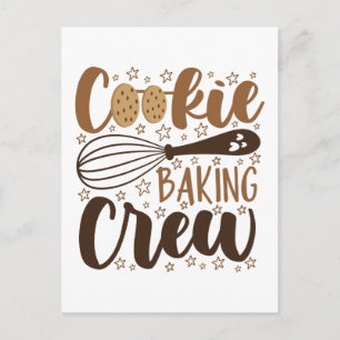 Fun Cookie Baking Crew Design Postcard