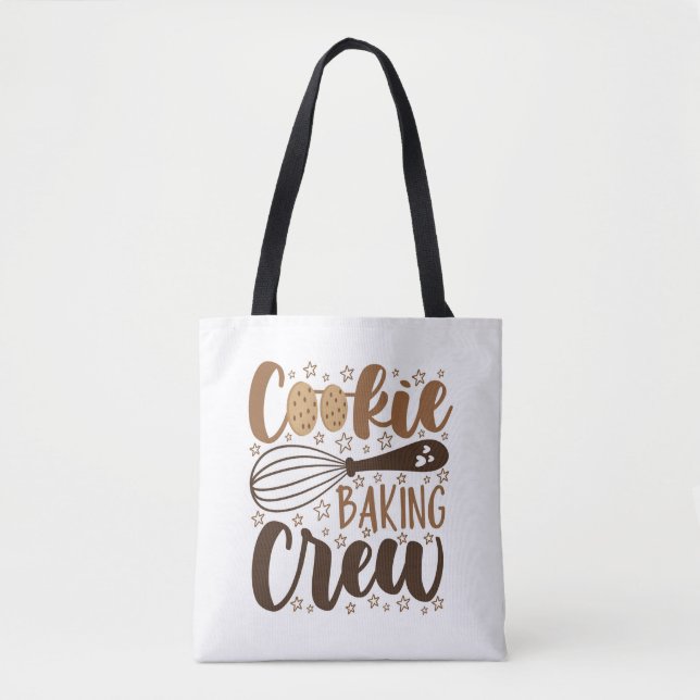 Fun Cookie Baking Crew Design Tote Bag (Front)
