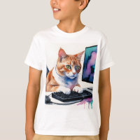 Fun Cool Cat Computer Gaming Animal Humour