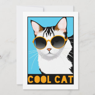 Fun Cool Cat Invitation