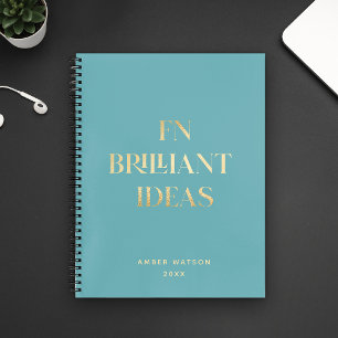Fun Cool Chic Custom Name Brilliant Ideas Planner  Notebook