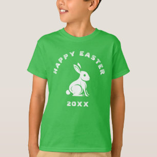 Fun Cool Green And White Happy Easter Bunny Rabbit T-Shirt