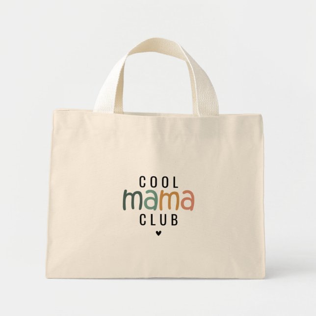 Fun Cool Mama Club, Mum Gift Mini Tote Bag (Front)
