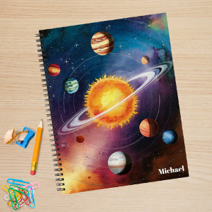 Fun,cool Outer Space,Planets,Sun, Colourful,Custom Notebook