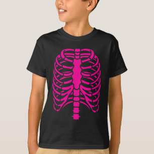 Fun Cool Pink Skeleton Rib Cage Halloween T-Shirt