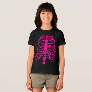 Fun Cool Pink Skeleton Rib Cage Halloween Tri-Blend Shirt