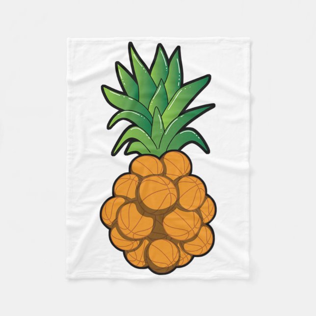 Fun Cool Sketll Pineapple Design - Graphic Art - C Fleece Blanket (Front)