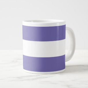 Fun Cool Wide Sporty Colourful Purple White Stripe Large Coffee Mug