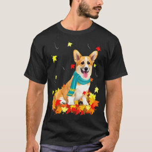 Fun Corgi Thanksgiving Autumn Dog T-Shirt