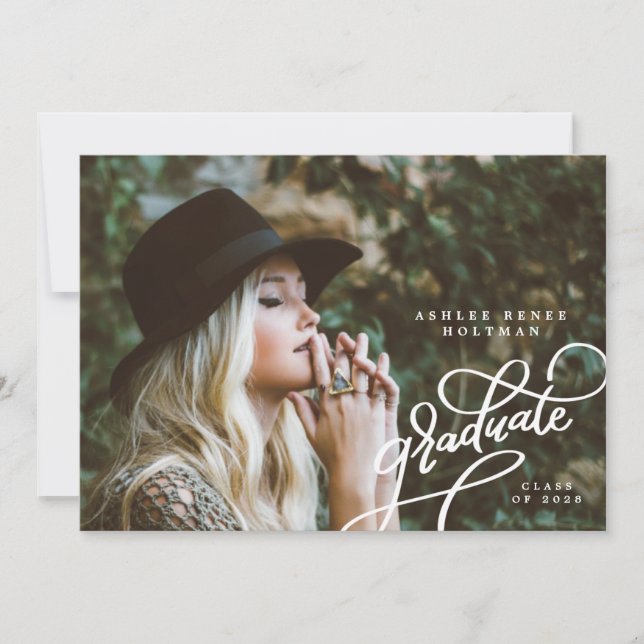 Fun Corner Script Graduation Announcement (Front)