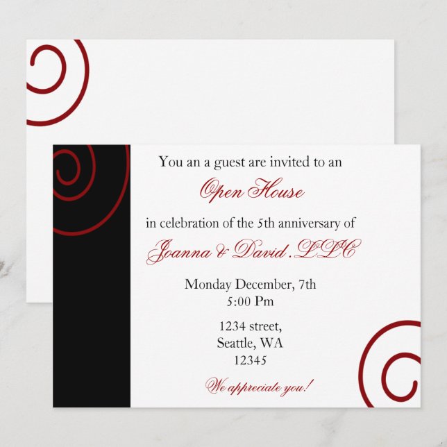 Fun Corporate party Invitation (Front/Back)