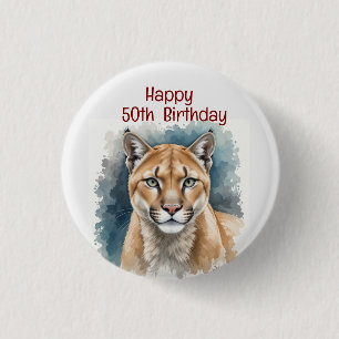  Fun Cougar Over the Hill Custom Age Birthday 3 Cm Round Badge