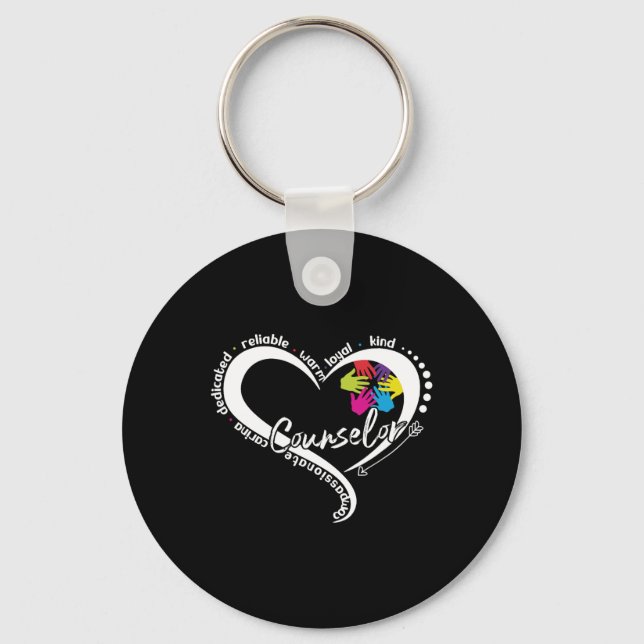 Fun Counsellor Graphic Tops Back To School First D Key Ring (Front)