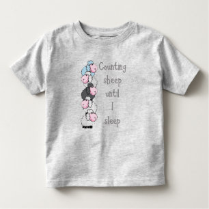 Fun Counting Sheep Until I Sleep Quote Toddler T-Shirt