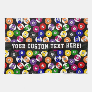 Fun Country Style Chequered Billiards Pattern Tea Towel