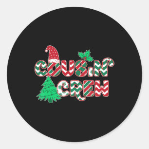 Fun Cousin Crew Christmas  Classic Round Sticker