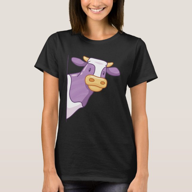 Fun cow as a fun cow motif for farmers and farmers T-Shirt (Front)