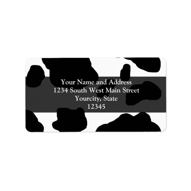 Fun Cow Print Personalised Label (Front)