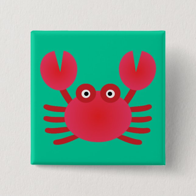 Fun Crab 15 Cm Square Badge (Front)
