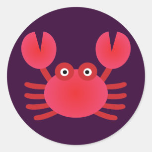 Fun Crab Classic Round Sticker