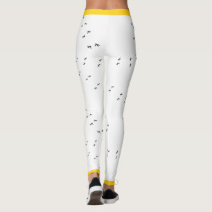Fun Crazy Chicken Run!   Yellow Pop Chick Print Leggings