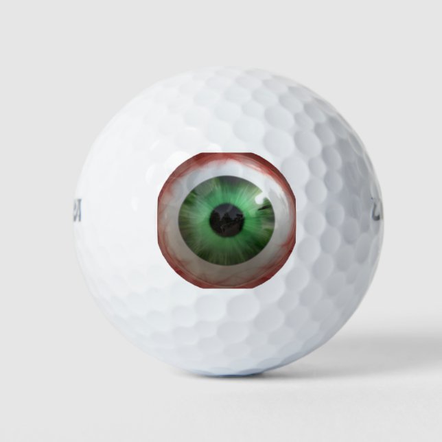 Fun Creepy Green Eye-ball - Weird Golf Balls (Front)