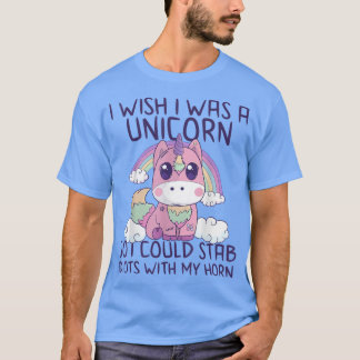 Fun Creepy Kawaii Pastel Goth Unicorn Cute Sarcasm T-Shirt