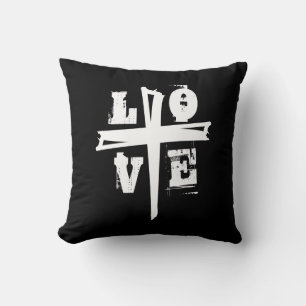 fun CROSS with LOVE lettering   Cushion