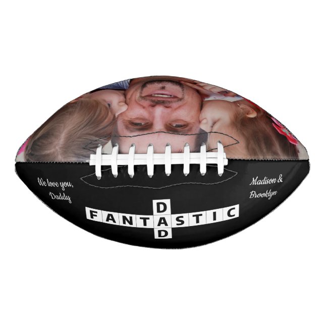 Fun Crossword Puzzle Fantastic Dad Best Ever Photo Football (Front)