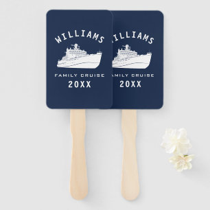 Fun Cruise Ship Sea Family Reunion Summer Vacation Hand Fan