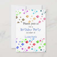 Fun Cubes Birthday Invitation