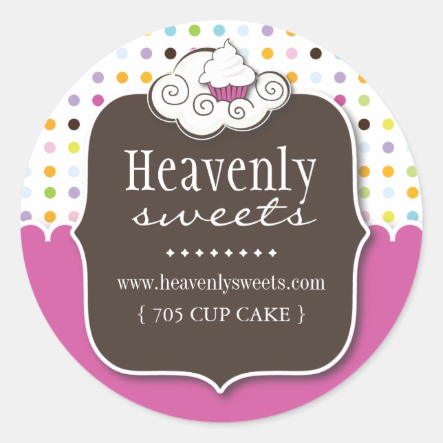 Fun Cupcake Packaging Stickers (Front)