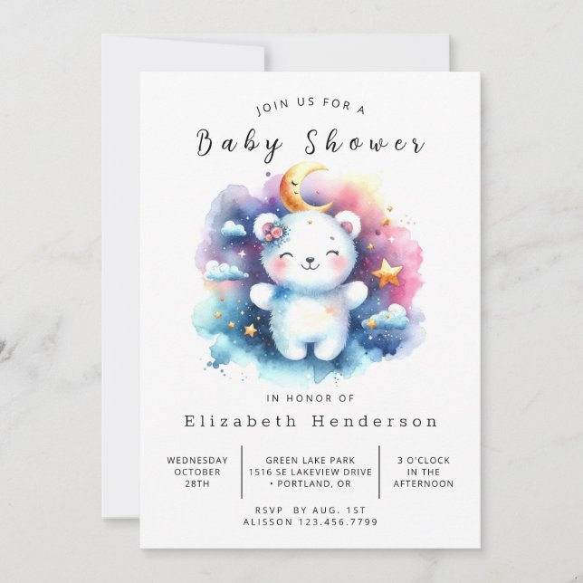 Fun Custom Bear Baby Shower Invitation (Front)