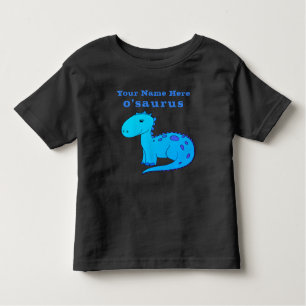 Fun Custom Blue Dinosaur With Child's Name Toddler T-Shirt