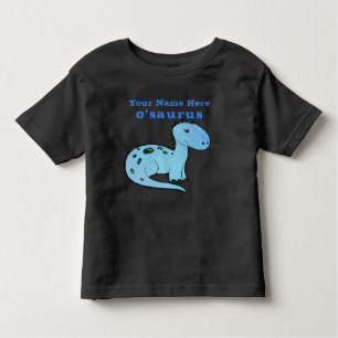 Fun Custom Blue Dinosaur With Child's Name Toddler T-Shirt
