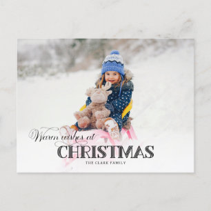Fun Custom Christmas Typography Photo Holiday Postcard