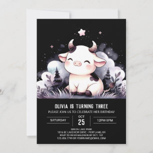 Fun Custom Cow Birthday Invitation