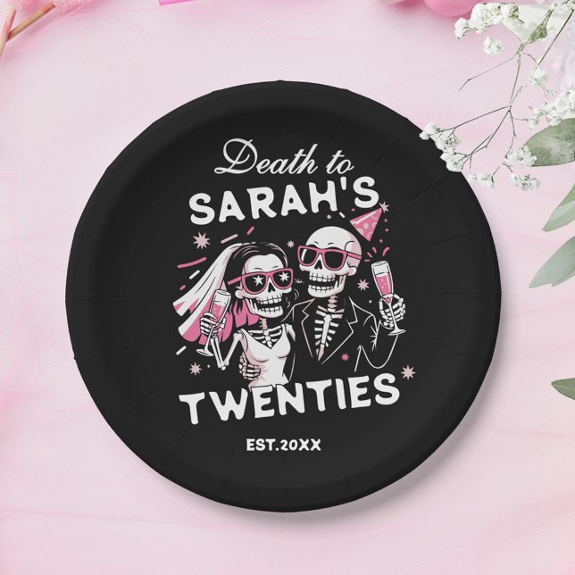Fun Custom Death to your Twenties Birthday Party Paper Plate (Creator Uploaded)