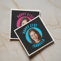 Fun Custom Face Cutout Photo Happy 21st Birthday