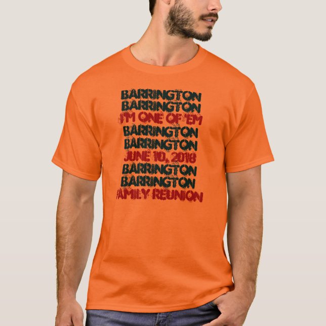 Fun Custom Family Reunion Orange and Black B003 T-Shirt (Front)
