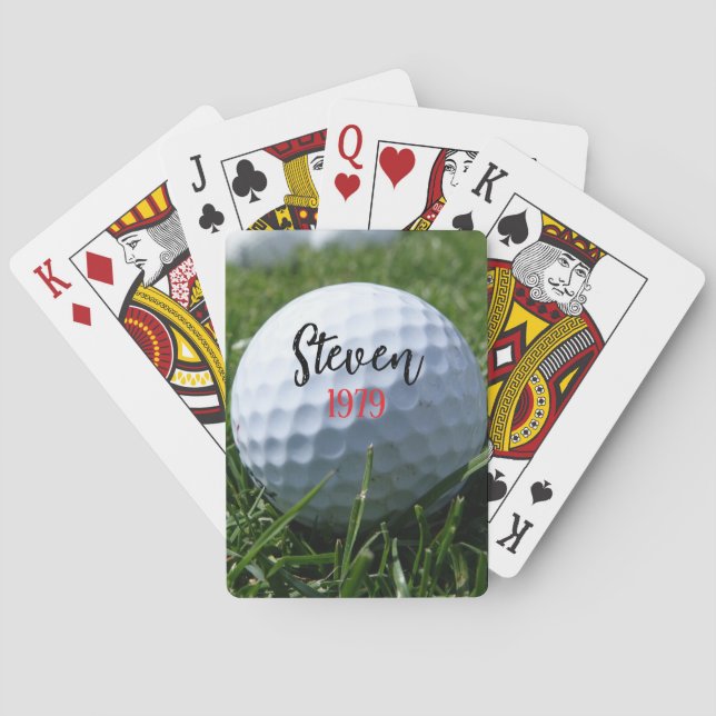 FUN!  ⛳ Custom Golf Playing Cards – Add Name & Bir (Back)