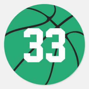 Fun Custom Green Basketball Jersey Number Stickers
