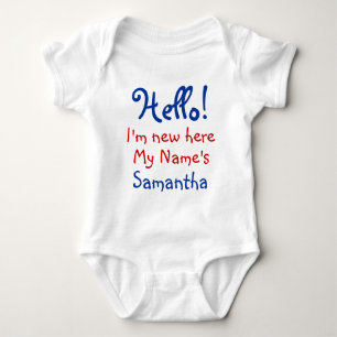 Fun custom hello add your name baby bodysuit