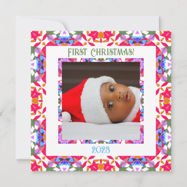 Fun Custom Jolly Festive Christmas Photo Gift Card (Front)