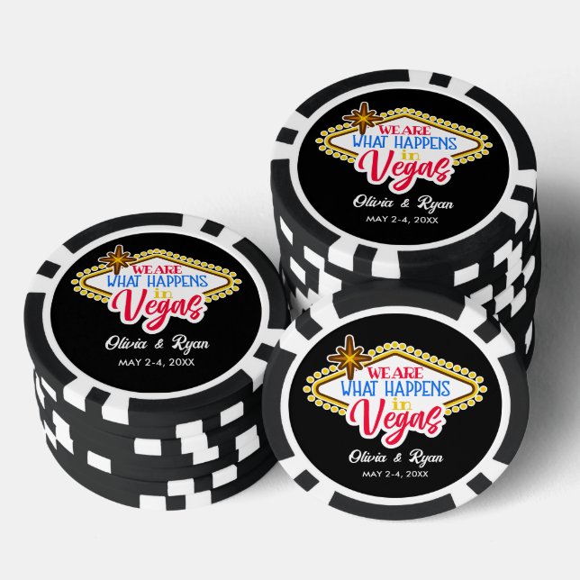 Fun Custom Las Vegas Wedding Favour Poker Chips (Stack)